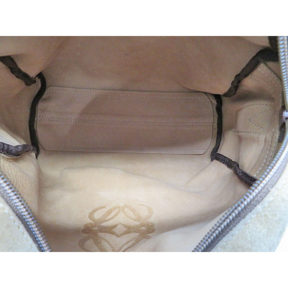 LOEWE suede shoulder bag brown logo leather - Picture 5 of 11
